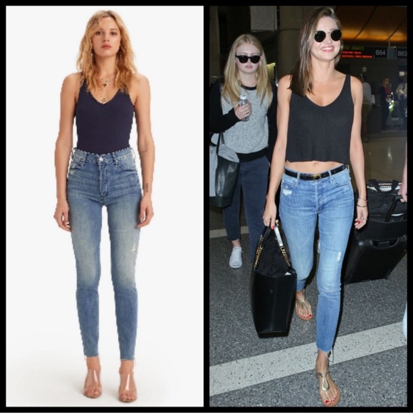 MOTHER The Stunner Ankle Fray Jeans in Graffiti Girl - Picture 5 of 16